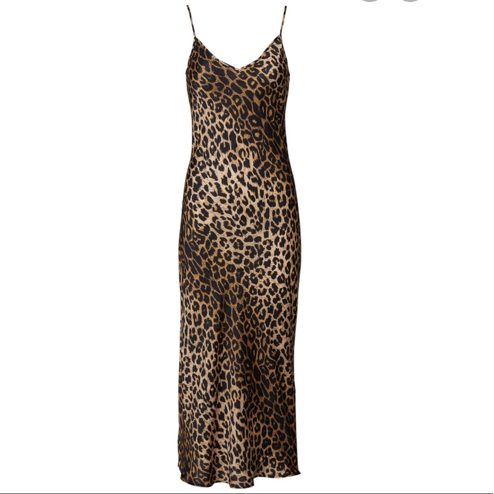 All Saints Hera Leopard Slip Dress Large
